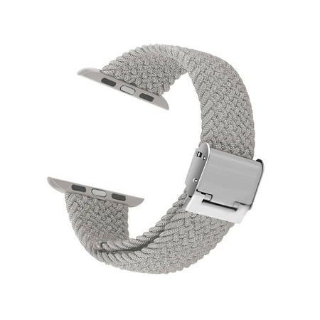 Crong Wave Band – Pleciony pasek do Apple Watch 38/40/41/42 mm (jasny szary) (CRG-40WAV-CMP)