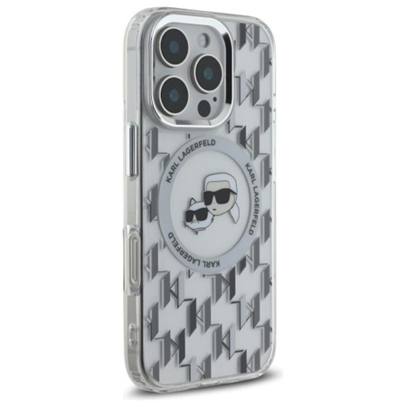 Karl Lagerfeld IML Monogram Karl Choupette Head MagSafe Etui iPhone 16 Pro