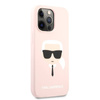 Karl Lagerfeld Silicone Ikonik Karl`s Head - Etui iPhone 13 Pro (różowy) (KLHCP13LSLKHLP)