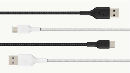 Belkin kabel pleciony USB-C/USB-A M/M 2M - biały (CAB002BT2MWH)