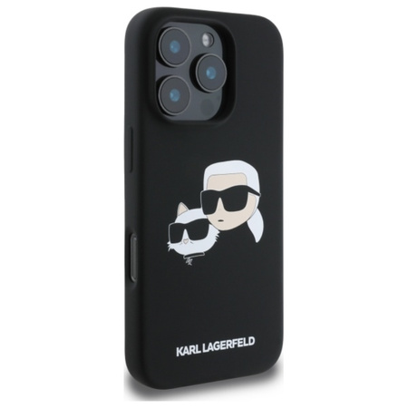 Karl Lagerfeld Silicone Double Heads Print MagSafe - Etui iPhone 16 Pro Max (czarny) (KLHMP16XSKCHPPLK)