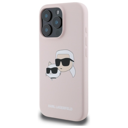 Karl Lagerfeld Silicone Double Heads Print MagSafe - Etui iPhone 16 Pro Max (różowy) (KLHMP16XSKCHPPLP)