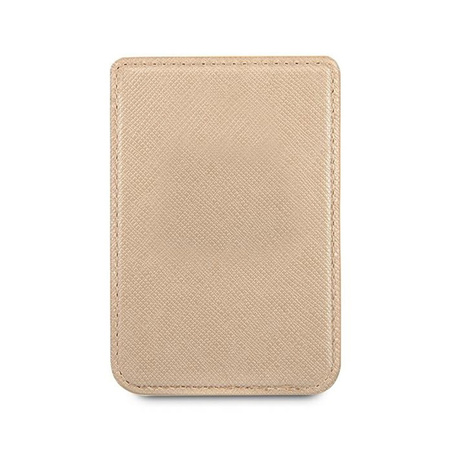 Guess Wallet Card Slot MagSafe Saffiano - Portfel magnetyczny (złoty) (GUWMSSASLGO)