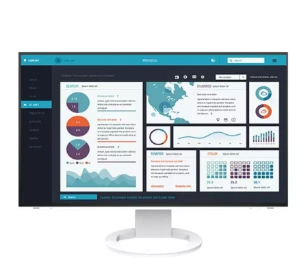 EIZO FlexScan EV2781-WT - monitor LCD IPS 27", rozdzielczość 2560 x 1440 (16:9), złącza USB-C, DisplayPort, HDMI (biały) (EV2781-WT)