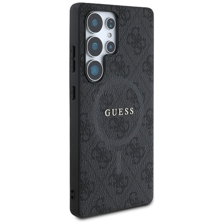 Guess Leather 4G Colored Ring Classic Logo MagSafe - Etui do Samsung Galaxy S25 Ultra (czarny) (GUHMS25LG4GFRK)