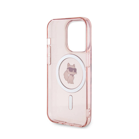 Karl Lagerfeld IML Choupette MagSafe - Etui iPhone 15 Pro (różowy) (KLHMP15LHFCCNOP)