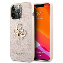 Guess 4G Big Metal Logo - Etui iPhone 13 Pro Max (różowy) (GUHCP13X4GMGPI)