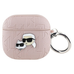 Karl Lagerfeld Monogram Karl & Choupette Head - Etui AirPods 4 (różowy) (KLA4PGKCPP)