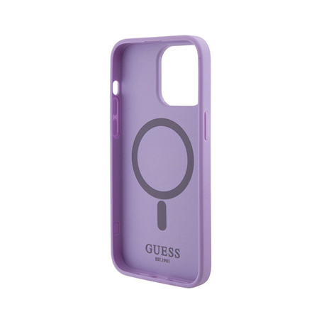 Guess Saffiano MagSafe - Etui iPhone 15 Pro Max (fioletowy) (GUHMP15XPSAHMCU)