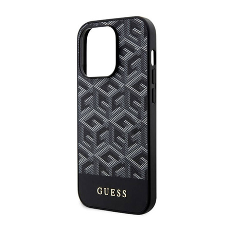 Guess GCube Stripes MagSafe - Etui iPhone 14 Pro Max (Czarny) (GUHMP14XHGCFSEK)