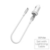 Borofone - ładowarka samochodowa 2x USB kabel Lightning w zestawie, biały (BFO-BZ2-L-W)