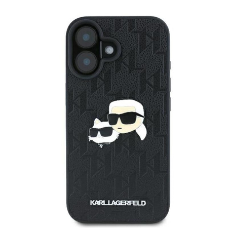 Karl Lagerfeld Monogram Karl & Choupette Head Pin - Etui iPhone 16 (czarny) (KLHCP16SPGKLKCPK)