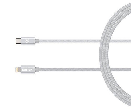 Kanex DuraBraid - Kabel połączeniowy USB-C (Power Delivery) na Lightning certyfikat MFi 1,2 m (Silver) (K157-1528-1MSV)