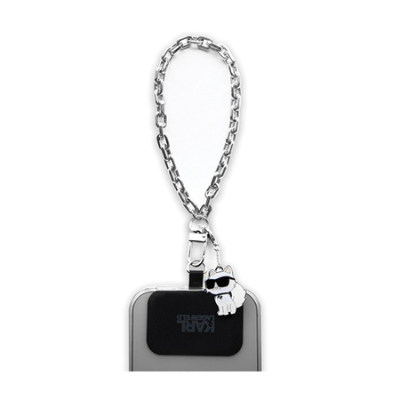 Karl Lagerfeld Universal Hand Strap Choupette – Smyczka / zawieszka do telefonu (srebrny) (KLUCHCSKPK)