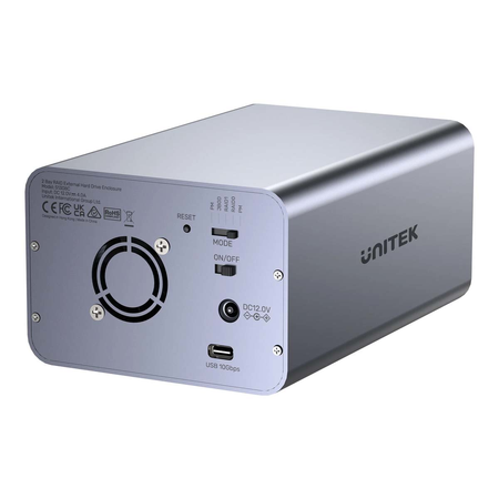 Unitek Obudowa RAID do dysku SATA 2.5''/3.5'' 4 tryby 40TB USB C 10Gb/s (S1308C01-EU)