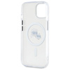 Karl Lagerfeld IML Metal Karl & Choupette Head MagSafe - Etui iPhone 15 (biały) (KLHMP15SHLSKCH)