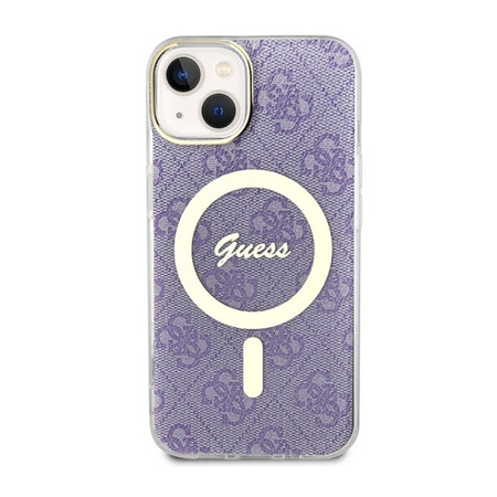 Guess 4G MagSafe - Etui iPhone 14 (Purpurowy) (GUHMP14SH4STU)