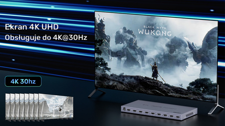 Unitek Rozgałęźnik sygnału HDMI 1 IN-8 OUT 4K (V1132A01-EU)