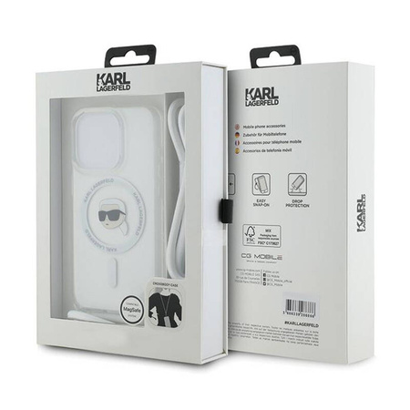 Karl Lagerfeld Crossbody IML Karl Head MagSafe - Etui iPhone 15 Pro Max (przezroczysty) (KLHMP15XHCKHNT)