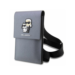Karl Lagerfeld Saffiano NFT Karl & Choupette - Torba na smartfona i akcesoria (srebrny) (KLWBSAKCPMG)