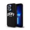 DKNY Liquid Silicone White Printed Logo MagSafe - Etui iPhone 15 Pro (czarny) (DKHMP15LSNYACH)
