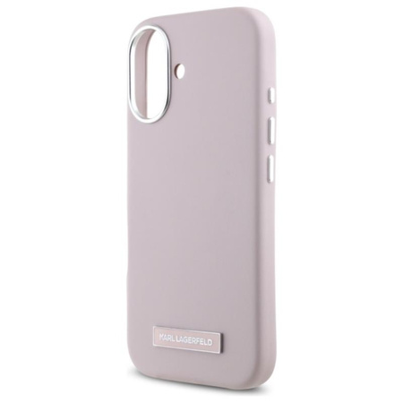 Karl Lagerfeld FW Metal Plate MagSafe - Etui iPhone 16 (różowy) (KLHMP16SPGMSRPP)