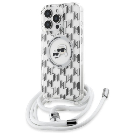 Karl Lagerfeld IML Crossbody Monogram Karl & Choupette Head MagSafe - Etui iPhone 16 Pro (przezroczysty) (KLHMP16LHCKCKLCT)