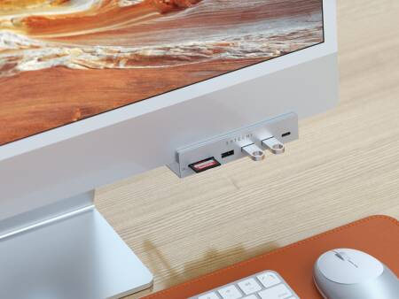 Satechi USB-C Clamp Hub do iMac, Studio Display- srebrny (ST-UCICHS)