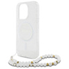 Guess IML Glitter With Pearl Strap MagSafe - Etui iPhone 16 Pro (przezroczysty) (GUHMP16LHGCRELST)