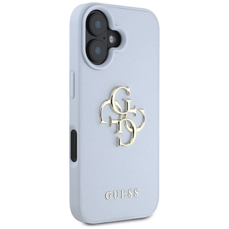 Guess Grained Big 4G Logo Small Classic Logo - Etui do iPhone 16 (niebieski) (GUHCP16SPGT4MBB)