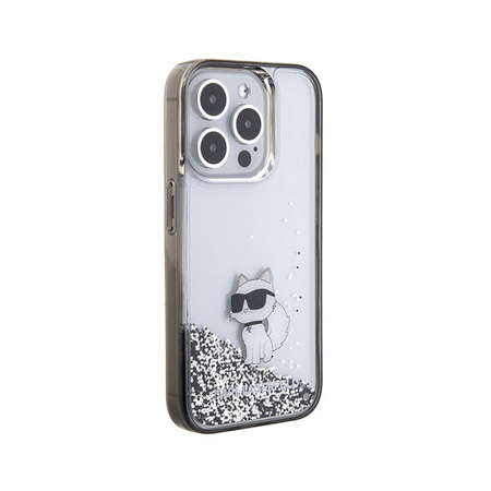 Karl Lagerfeld Liquid Glitter Choupette - Etui iPhone 15 Pro Max (przezroczysty) (KLHCP15XLKCNSK)