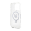Karl Lagerfeld Ring Stand Choupette Head MagSafe - Etui iPhone 15 Pro Max (biały) (KLHMP15XHMRSCHH)