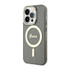 Guess Glitter Gold MagSafe - Etui iPhone 14 Pro (Czarny) (GUHMP14LHCMCGK)
