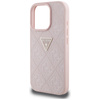 Guess Hot Stamp 4G Pattern Triangle Metal Logo - Etui do iPhone 16 Pro (różowy) (GUHCP16LPGP4STRP)