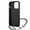Karl Lagerfeld Leather Textured and Chain - Etui iPhone 13 Pro (czarny) (KLHCP13LPMK)