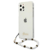 Guess White Pearl Strap - Etui iPhone 12 Pro Max (przezroczysty) (GUHCP12LKPSWH)