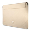 Guess Saffiano Triangle Logo Sleeve - Etui na notebooka 13" / 14" (beżowy) (GUCS14PSATLE)