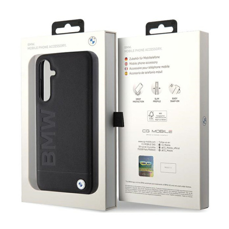 BMW Leather Hot Stamp - Etui Samsung Galaxy S23 FE (czarny) (BMHCS23FESLLBK)
