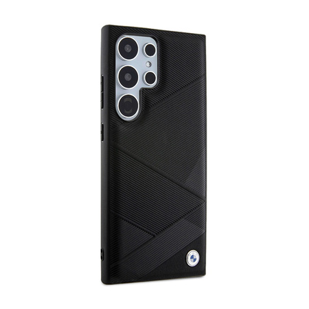BMW Signature Leather Crossing Lines Pattern - Etui Samsung Galaxy S24 Ultra (czarny) (BMHCS24L23RCGPK)