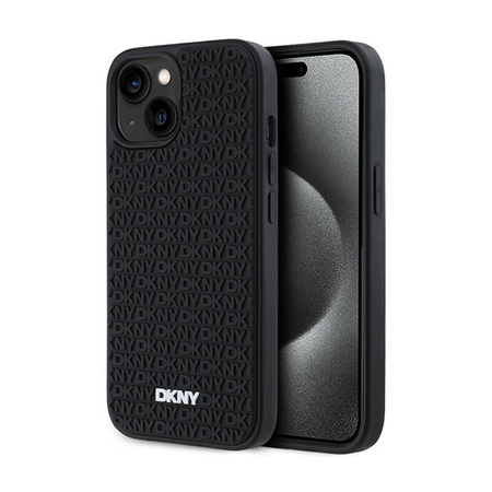 DKNY 3D Rubber Repeat Pattern - Etui iPhone 15 Plus (czarny) (DKHCP15M3DRPWK)