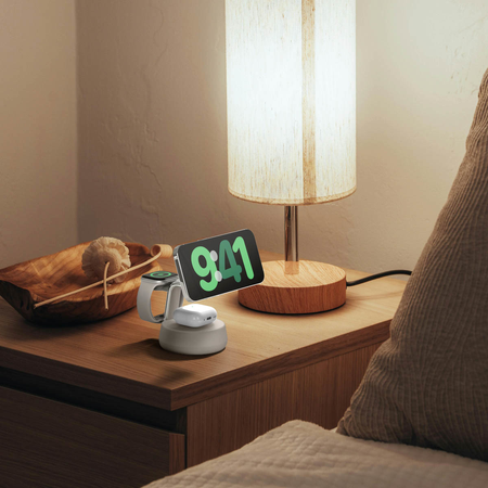 Belkin Ładowarka magnetyczna Qi2 25W, 3w1, zasilacz 45W, kremowa (WIZ040KQSD)