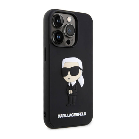 Karl Lagerfeld 3D Rubber NFT Ikonik - Etui iPhone 14 Pro (Czarny) (KLHCP14L3DRKINK)