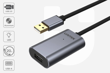 Unitek wzmacniacz sygnału USB 2.0 20m (Y-274)