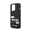 Karl Lagerfeld Liquid Silicone Karl & Choupette MagSafe - Etui iPhone 14 Pro (czarny) (KLHMP14LSSKCK)