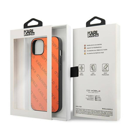 Karl Lagerfeld Perforated Allover - Etui iPhone 13 (pomarańczowy) (KLHCP13MPTLO)