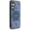 Guess 4G Round Patch Classic Logo MagSafe - Etui do Samsung Galaxy S25 (niebieski) (GUHMS25SP4PGRSGB)