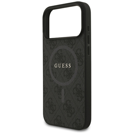 Guess 4G Ring Classic Logo MagSafe - Etui iPhone 17 Pro Max (czarny) (GUHMP17XG4GFRK)