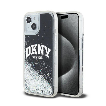 DKNY Liquid Glitter Big Logo - Etui iPhone 15 / 14 / 13 (czarny) (DKHCP15SLBNAEK)