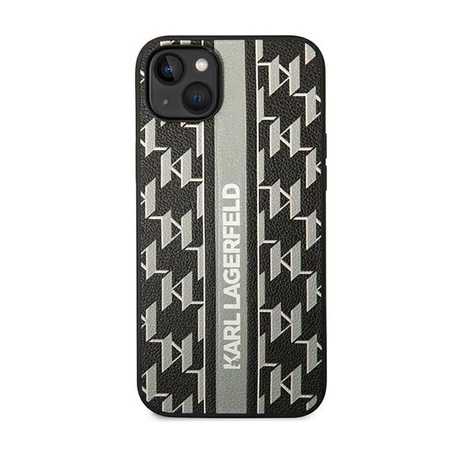 Karl Lagerfeld Monogram Stripe - Etui iPhone 14 Plus (szary) (KLHCP14MPGKLSKG)