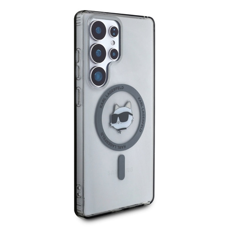 Karl Lagerfeld Button Choupette Head Printed Logo MagSafe - Etui Samsung Galaxy S25 Ultra (czarny) (KLHMS25LHLSCHK)